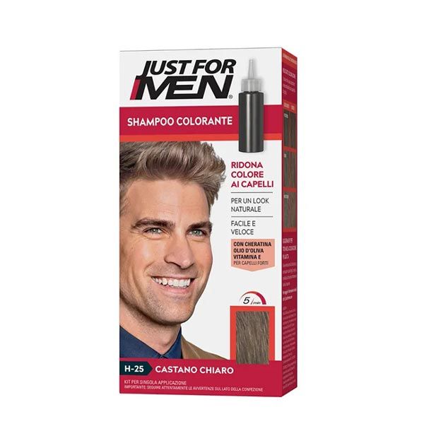 JUST FOR MEN - Shampoo Colorante Castano Chiaro
