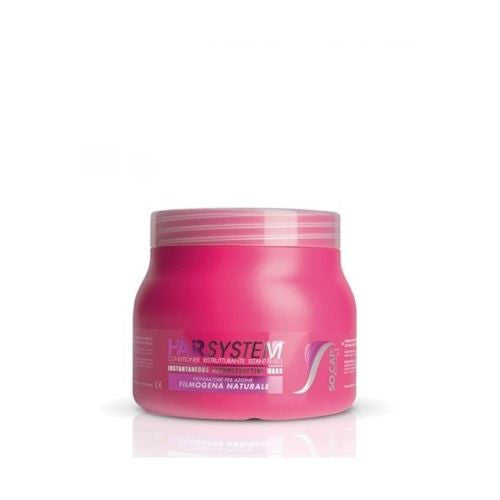 MASCHERA RISTRUTTURANTE ISTANTANEA PER CAPELLI 500 ML. Prodotto professionale SOCAP HAIR SYSTEM