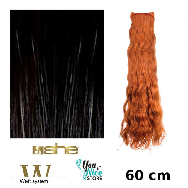 Matassa SHE 50 60 cm - 100gr - 130cm extension professionali Capelli tessuti mossi naturali