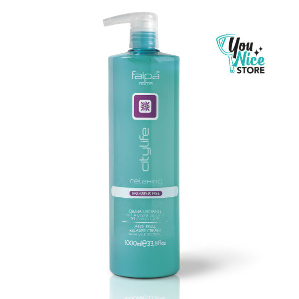 Crema lisciante alle proteine del latte per capelli crespi. FAIPA Linea Relaxing