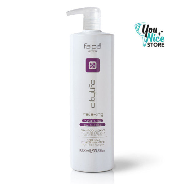 Shampoo lisciante alle proteine del latte per capelli crespi. FAIPA Linea Relaxing