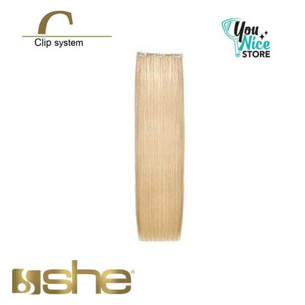 1 fascia extension professionali SHE HAIR CLIP 16 gr 50 55 cm Capelli lisci colori mesciati.