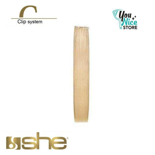 1 fascia extension professionali SHE HAIR CLIP 6 gr 50 55 cm Capelli lisci colori naturali