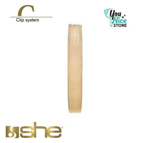 1 fascia extension professionali SHE HAIR CLIP 6 gr 50 55 cm Capelli lisci colori naturali