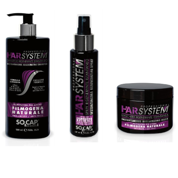 Kit trattamento Ristrutturante Istantaneo per capelli Prodotto professionale. SOCAP HAIR SYSTEM.