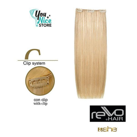 1 fascia extension professionali con clip SHE Rewo Line Lily 50 55 cm Capelli lisci colori naturali