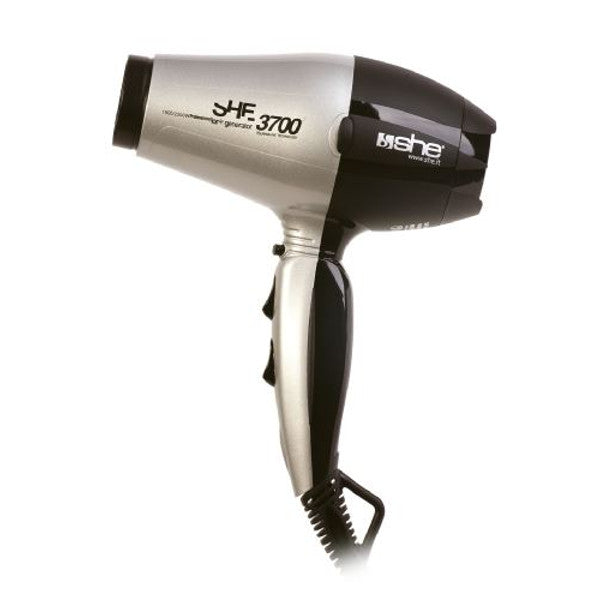 Asciugacapelli professionale compatto in ceramica e tormalina 3700 SHE