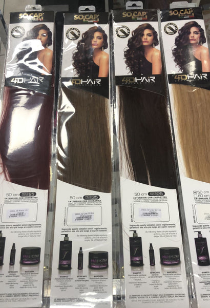 25 ciocche extension cheratina Socap 50 cm Capelli lisci naturali