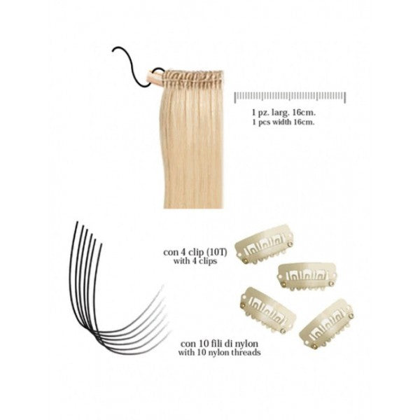 DONNA Toupet extension in capelli naturali lisci 50-55 cm 100gr