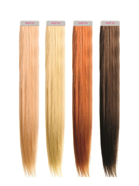 4 strisce extension professionali adesive SHE 55 60 cm Capelli lisci colori naturali