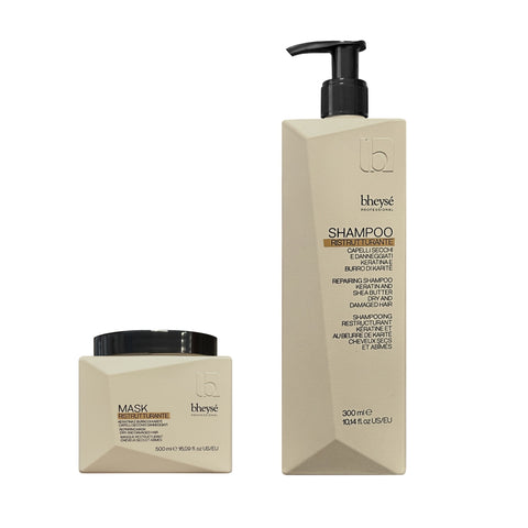 Kit Shampoo e Maschera ristrutturante per capelli secchi e danneggiati BHEYSE' PROFESSIONAL
