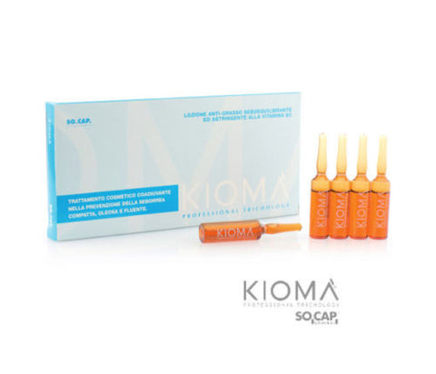 LOZIONE CAPELLI TRATTAMENTO ANTIGRASSO 12 FIALE DA 10 ML. Prodotto professionale Socap Kioma