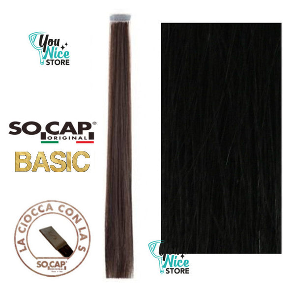 25 ciocche extension cheratina Socap 60 cm Capelli lisci naturali