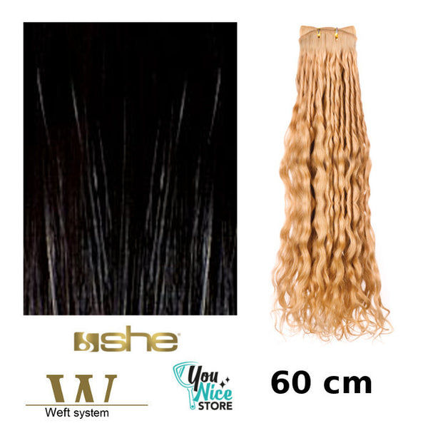 Matassa SHE 40 45 cm - 100gr - 140cm extension professionali Capelli tessuti ricci naturali