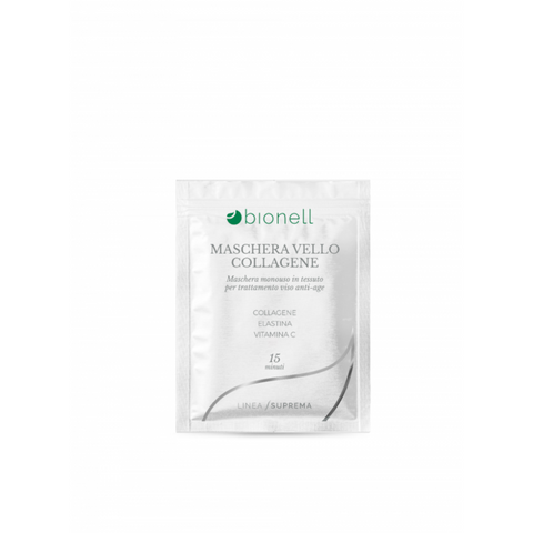 Maschera viso monouso in tessuto Vello Collagene Bionell