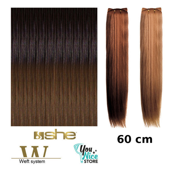 Matassa SHE 50 60 cm - 100 gr - 130 cm Extension professionali Capelli tessuti lisci shatush