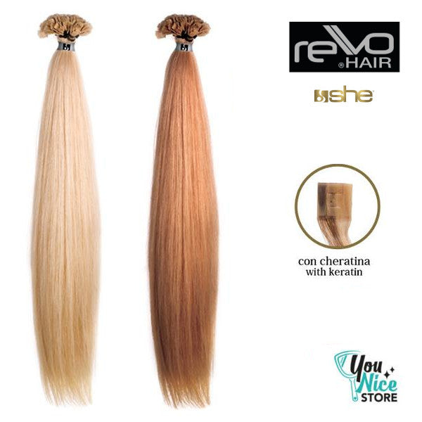 10 ciocche extension professionali a cheratina SHE Rewo Line 50-60 cm Capelli lisci mesciati