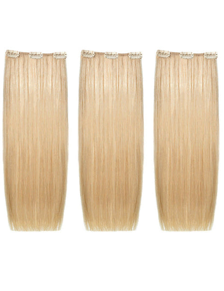 3 fasce extension professionali SHE Easy 20 con clips 50 55 cm Capelli lisci colori naturali