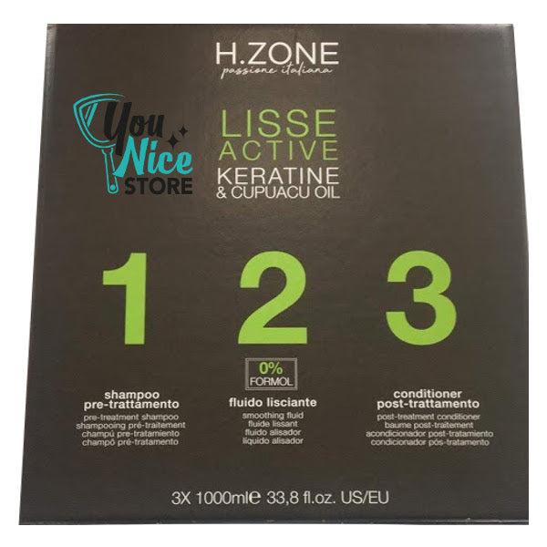 KIT Professionale Trattamento lisciante LISSE ACTIVE cheratina H.Zone
