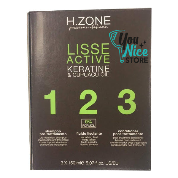 KIT Professionale Trattamento lisciante LISSE ACTIVE cheratina H.Zone