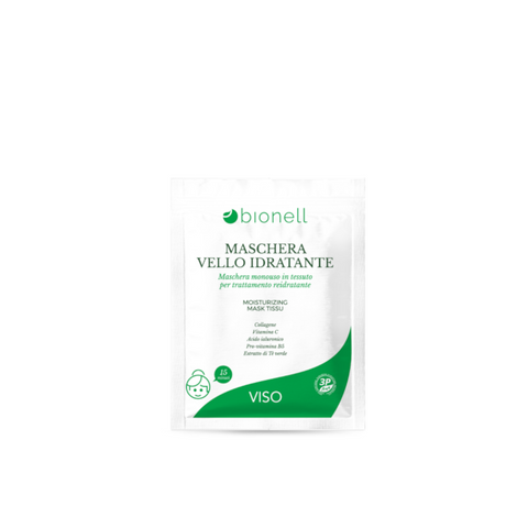 Maschera viso monouso in tessuto Vello idratante Bionell