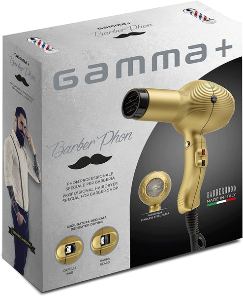 GAMMAPIU’ Asciugacapelli Professionale Barber Phon Gold Oro